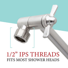 Carregar imagem no visualizador da galeria, 10 in. Solid Brass Shower Head Extension Arm (Stainless Steel Finish)