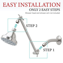 Carregar imagem no visualizador da galeria, 10 in. Solid Brass Shower Head Extension Arm (Stainless Steel Finish)