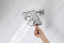 Cargar imagen en el visor de la galería, 12" Brushed Nickel Thermostatic Shower Faucet: 3-Way Control, LED, Bluetooth Music, Regular Head