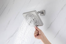 Cargar imagen en el visor de la galería, 12" Brushed Nickel Thermostatic Shower Faucet: 3-Way Control, LED, Bluetooth Music, Regular Head