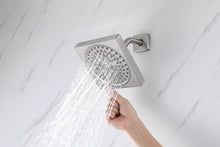 Cargar imagen en el visor de la galería, 12" Brushed Nickel Thermostatic Shower Faucet: 3-Way Control, LED, Bluetooth Music, Regular Head