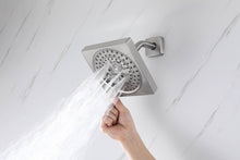 Cargar imagen en el visor de la galería, 12" Brushed Nickel Thermostatic Shower Faucet: 3-Way Control, LED, Bluetooth Music, Regular Head