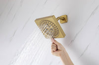 Cargar imagen en el visor de la galería, 12" Brushed Gold Bluetooth Music, 64-Color LED Thermostatic Shower Faucet