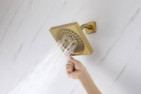 Cargar imagen en el visor de la galería, 12" Brushed Gold Bluetooth Music, 64-Color LED Thermostatic Shower Faucet