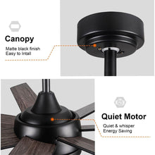 Carregar imagem no visualizador da galeria, 72 In Farmhouse Ceiling Fan with Plywood Blades for Dining Room