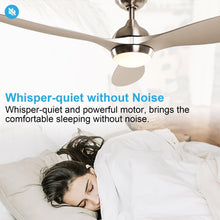 Carregar imagem no visualizador da galeria, 56" Bernardino Modern Brushed Nickel DC Motor Downrod Mount Reversible Ceiling Fan with Lighting and Remote Control