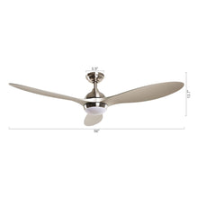 Carregar imagem no visualizador da galeria, 56" Bernardino Modern Brushed Nickel DC Motor Downrod Mount Reversible Ceiling Fan with Lighting and Remote Control