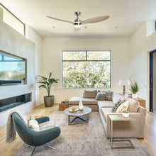 Carregar imagem no visualizador da galeria, 56" Bernardino Modern Brushed Nickel DC Motor Downrod Mount Reversible Ceiling Fan with Lighting and Remote Control