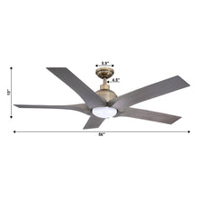 Carregar imagem no visualizador da galeria, 56" Genoa Farmhouse DC Motor Downrod Mount Reversible Ceiling Fan with Lighting and Remote Control