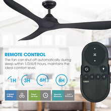 Carregar imagem no visualizador da galeria, 56" Modern DC Motor Downrod Mount Reversible Ceiling Fan with Remote Control
