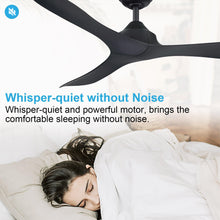 Carregar imagem no visualizador da galeria, 56" Modern DC Motor Downrod Mount Reversible Ceiling Fan with Remote Control