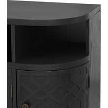 Load image into Gallery viewer, Curved Design Storage Cabinet made of Fraxinus Mandschuric Solid Wood Veneer, Featuring Four Doors and Adjustable Shelves, Suitable for Corridors, Entrances and Study.