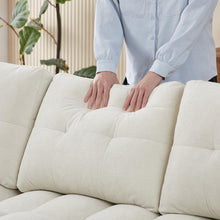 Carregar imagem no visualizador da galeria, 78.75" Reclining Sofa, Pull-Out Sofa Bed with USB and tape-c charging ports, L-Shaped Sectional Sofa with Reclining Storage and Arm Side Organizer Pocket Features, Living Room Comfort Sofa