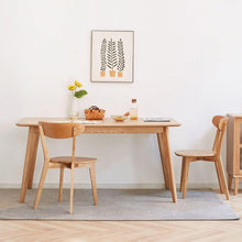 Cargar imagen en el visor de la galería, Dining chair wooden FAS grade oak natural wood made in North America 100% dirt-free wood chair solid chair table chair wooden living room chair simple and natural 46.5 x 54 x 80cm