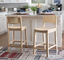 Load image into Gallery viewer, LINON HOME DECOR - DEVIN COUNTER STOOL UNFINISHED (SET OF 2) - CS279UNF02KD