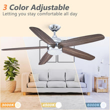 Carregar imagem no visualizador da galeria, 52" Dicken Farmhouse Downrod Mount Reversible Ceiling Fan with Lighting and Remote Control