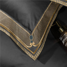 Load image into Gallery viewer, Border Embroidered Cotton Duvet Cover Set