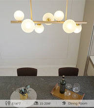 Carregar imagem no visualizador da galeria, Modern Light Luxury Chandelier with Horizontal Pipe Suspension for Kitchen