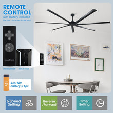Carregar imagem no visualizador da galeria, 84 Inch 100 Inch Silent Storm Extra Large Ceiling Fan with Remote Control