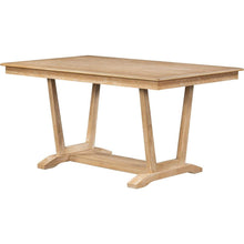 Carregar imagem no visualizador da galeria, Rustic 5-piece Dining Table Set with 4 Upholstered Chairs, 59-inch Rectangular Dining Table with Trestle Table Base, Naural