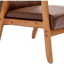 Carregar imagem no visualizador da galeria, Accent Chairs Set of 2 with Side Table, Mid Century Modern Accent Chair, Wood and Fabric Armchairs Side Chair, Lounge Reading Comfy Arm Chair for Living Room, Bedroom, Office