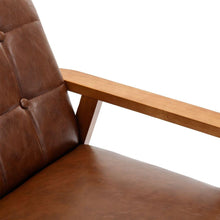 Carregar imagem no visualizador da galeria, Accent Chairs Set of 2 with Side Table, Mid Century Modern Accent Chair, Wood and Fabric Armchairs Side Chair, Lounge Reading Comfy Arm Chair for Living Room, Bedroom, Office