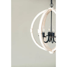Carregar imagem no visualizador da galeria, 6-Light Wood Chandelier with Adjustable Chain for Kitchen & Entry