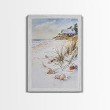 Load image into Gallery viewer, Christmas On A Snow Capped Beach, Wood Framed Wall Art, Rustic Christmas Decor, Tropical / nautical Christmas Art