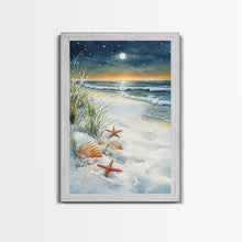 Carregar imagem no visualizador da galeria, Canvas Print Of Christmas On The Beach, Trendy Christmas Art, Winter Art, Winter Art Print, Wood Framed Art