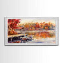 Load image into Gallery viewer, Autumn's Reflections - holiday decor, watercolor Christmas, Christmas wall art, winter wall art, holiday art gift