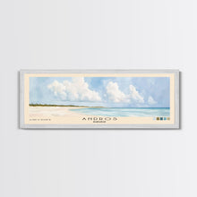 Load image into Gallery viewer, Andros, Bahamas Watercolor Beach Print, Vacation Gift, Bahamas Wall Art, Framed Canvas Print, Framed Beach Painting