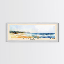 Load image into Gallery viewer, Bells Beach, Australia Watercolor Beach Print, Vacation Gift, Australia Wall Art, Framed Canvas Print, Framed Beach Painting