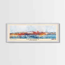 Load image into Gallery viewer, Bermuda, United Kingdom Watercolor Beach Print, Vacation Gift, United Kingdom Wall Art, Framed Canvas Print, Framed Beach Painting