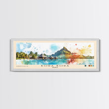 Load image into Gallery viewer, Bora Bora, France Watercolor Beach Print, Vacation Gift, France Wall Art, Framed Canvas Print, Framed Beach Painting