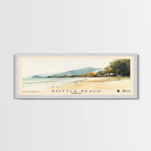 Load image into Gallery viewer, Bottle Beach, Thailand Watercolor Beach Print, Vacation Gift, Thailand Wall Art, Framed Canvas Print, Framed Beach Painting