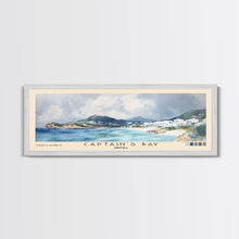 Load image into Gallery viewer, Captain's Bay, Anguila Watercolor Print, Vacation Gift, Anguila Wall Art, Beach Painting, Beach Decor, Large Wall Art, Wood Frame Art
