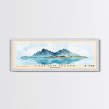 Load image into Gallery viewer, Chatham Island, New Zealand Watercolor Print, Vacation Gift, New Zealand Wall Art, Beach Painting, Beach Decor, Large Wall Art, Wood Frame Art