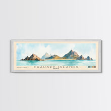 Cargar imagen en el visor de la galería, Chausey Islands, France Watercolor Beach Print, Vacation Gift, France Wall Art, Framed Canvas Print, Framed Beach Painting