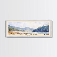 Cargar imagen en el visor de la galería, Coiba Island, Panamá Watercolor Beach Print, Vacation Gift, Panamá Wall Art, Framed Canvas Print, Framed Beach Painting