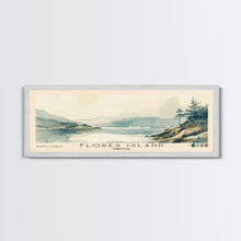 Load image into Gallery viewer, Flores Island, Portugal Watercolor Beach Print, Vacation Gift, Portugal Wall Art, Framed Canvas Print, Framed Beach Painting