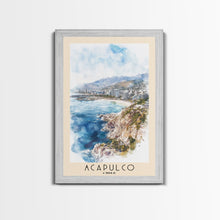 Load image into Gallery viewer, Acapulco, Chile Watercolor Beach Print, Vacation Gift, Chile Wall Art, Beach Painting, Beach Decor, Beach Painting
