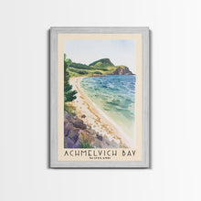 Load image into Gallery viewer, Achmelvich Bay, Scotland Watercolor Print, Vacation Gift, Scotland Wall Art, Beach Painting, Beach Decor, Large Wall Art, Wood Frame Art