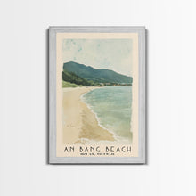 Load image into Gallery viewer, An Bang Beach, Hoi An, Vietnam Watercolor Beach Print, Vacation Gift, Hoi An, Vietnam Wall Art, Framed Canvas Print, Framed Beach Painting