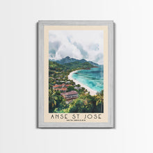 Load image into Gallery viewer, Anse St Jose, Seychelles Watercolor Beach Print, Vacation Gift, Seychelles Wall Art, Beach Painting, Beach Decor, Beach Painting