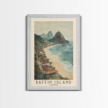 Load image into Gallery viewer, Baffin Island, Canada Watercolor Print, Vacation Gift, Canada Wall Art, Beach Painting, Beach Decor, Large Wall Art, Wood Frame Art