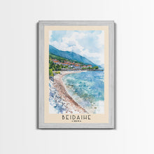 Load image into Gallery viewer, Beidaihe, China Watercolor Beach Print, Vacation Gift, China Wall Art, Framed Canvas Print, Framed Beach Painting