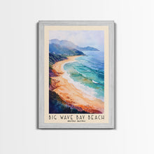 Load image into Gallery viewer, Big Wave Bay Beach, Hong Kong Watercolor Print, Vacation Gift, Hong Kong Wall Art, Beach Painting, Beach Decor, Large Wall Art, Wood Frame Art