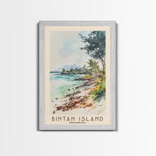Carregar imagem no visualizador da galeria, Bintan Island, Indonesia Watercolor Beach Print, Vacation Gift, Indonesia Wall Art, Framed Canvas Print, Framed Beach Painting