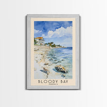 Load image into Gallery viewer, Bloody Bay, Jamaica Watercolor Beach Print, Vacation Gift, Jamaica Wall Art, Framed Canvas Print, Framed Beach Painting