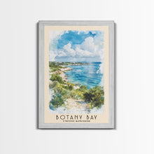 Load image into Gallery viewer, Botany Bay, United Kingdom Watercolor Print, Vacation Gift, United Kingdom Wall Art, Beach Painting, Beach Decor, Large Wall Art, Wood Frame Art
